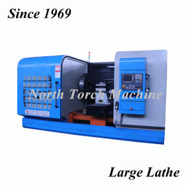 Flat Bed CNC Lathe Machine , Precision Metal Lathe With 4 Positions Turret