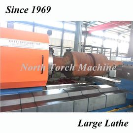 Flat Bed CNC Lathe Machine , Horizontal Turning Lathe For Turning Steel Roll