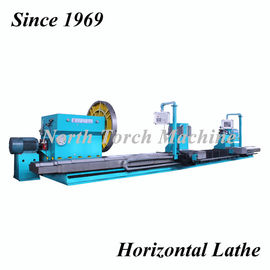 Flat Bed CNC Lathe Machine , Horizontal Turning Lathe For Turning Steel Roll